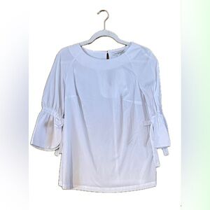 Counterparts White Blouse with Ruffle Sleeves